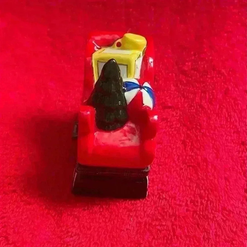 Two Vintage Christmas Porcelain Hinged Trinket Boxes Snowman and Sleigh NIB - Picture 12 of 13